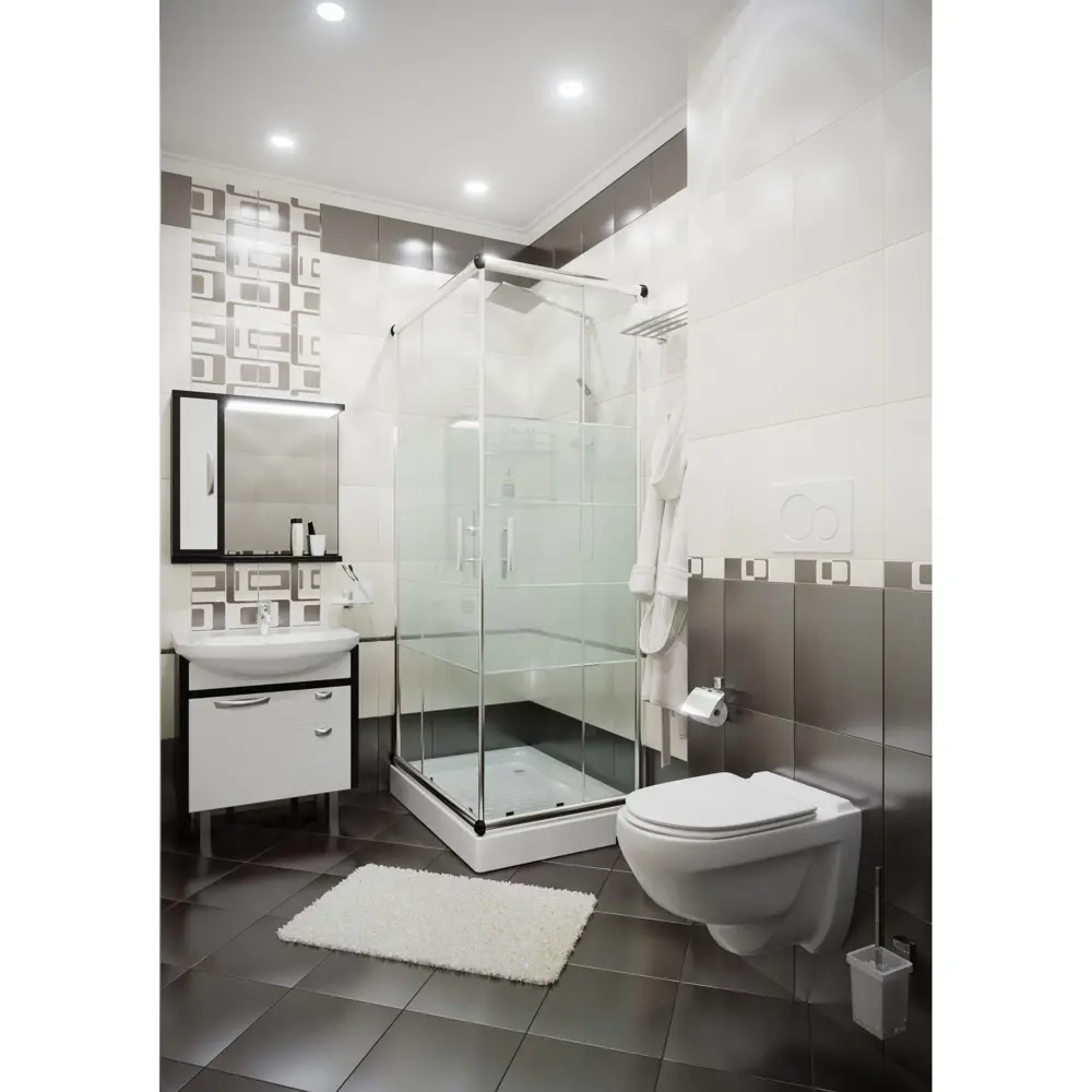 Шкаф зеркальный «Неаполь» 65 см цвет белый Santreyd STLM-2185691 - Вид №1