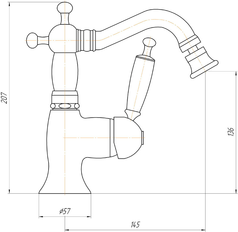 Смеситель MIGLIORE Oxford ML.OXF-6323.CSCR для биде - состареный хром ML.OXF-6323.bi.CSCR - Вид №4