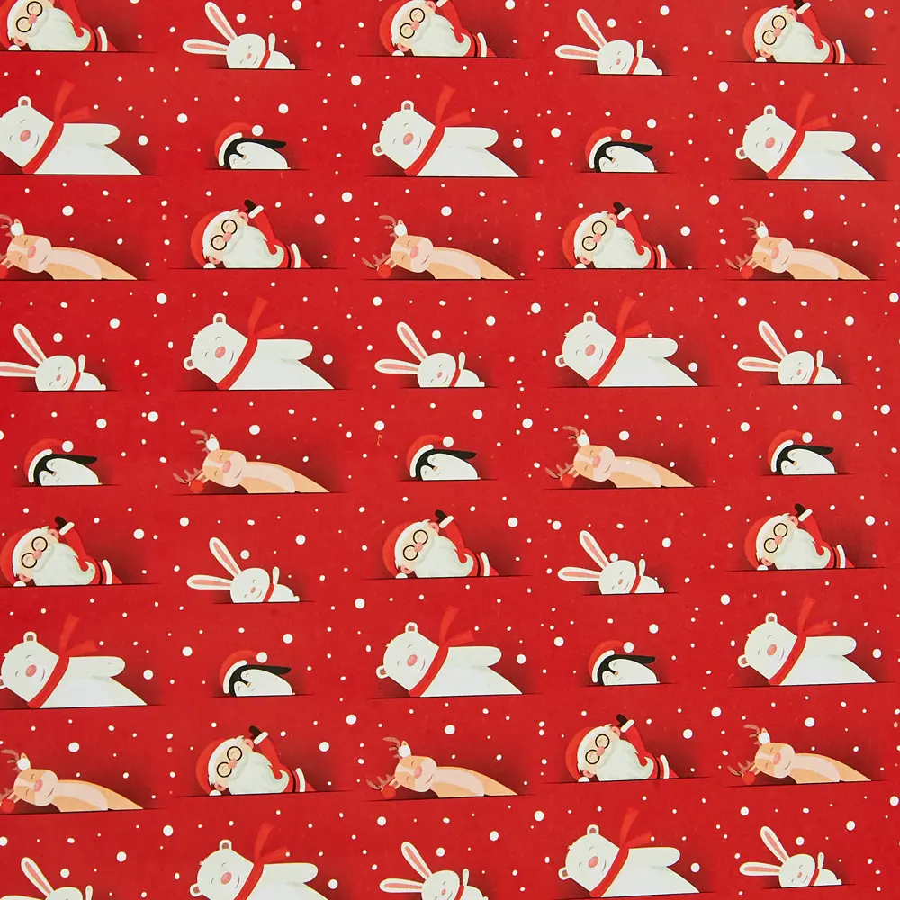 Бумага подарочная 80 г/м2 100x70 см красный, белый Santreyd STLM-2065474