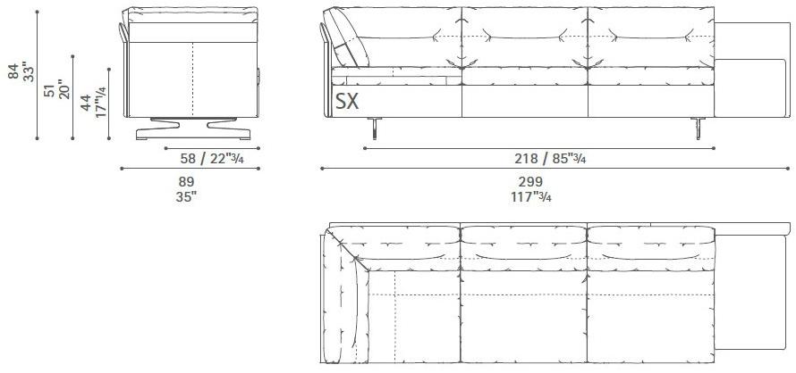 Poltrona Frau Модульный диван с журнальной полкой La collezione - divani e poltrone sun-id-1502655 - Вид №21