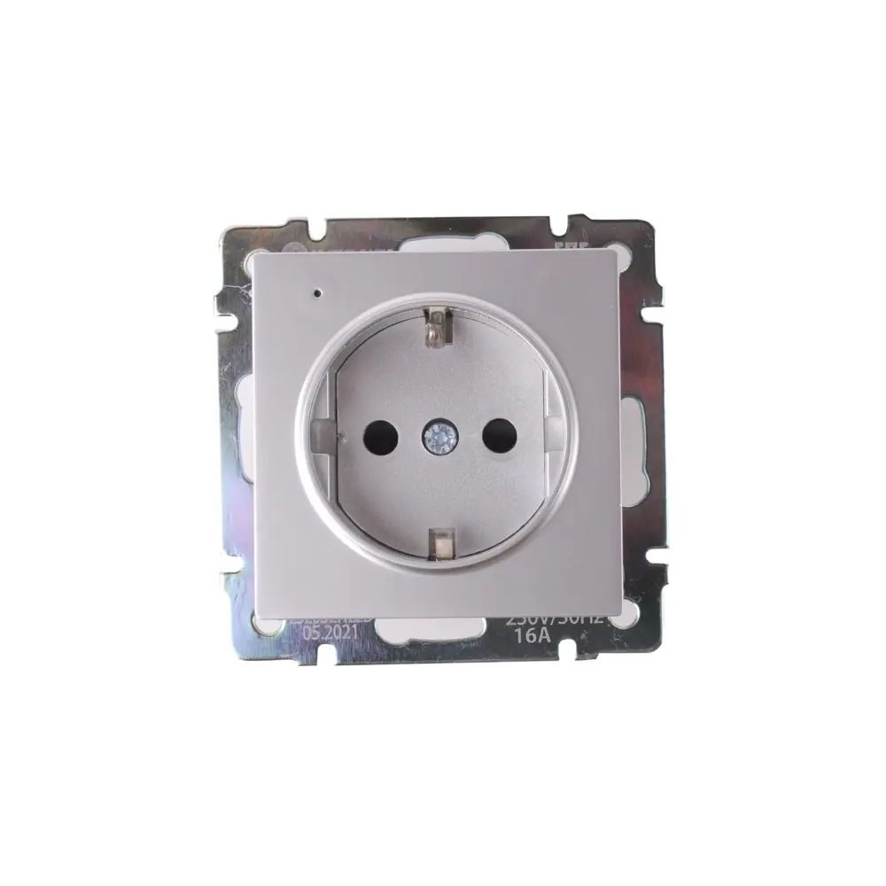 Розетка Werkel с подсветкой цвет серебряный Встраиваемые механизмы STLM-2133835