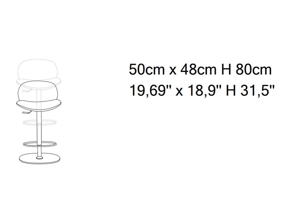 Регулируемая высота кожаный поворотный стул Natuzzi Italia Dove ARCH-00116615 - Вид №2