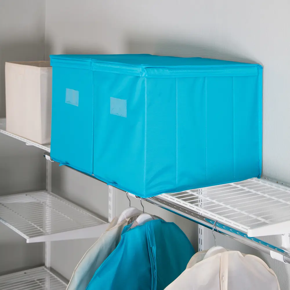 Короб для хранения с крышкой Spaceo 27х36x44 см нетканый материал цвет голубой STLM-2078368 - Вид №4