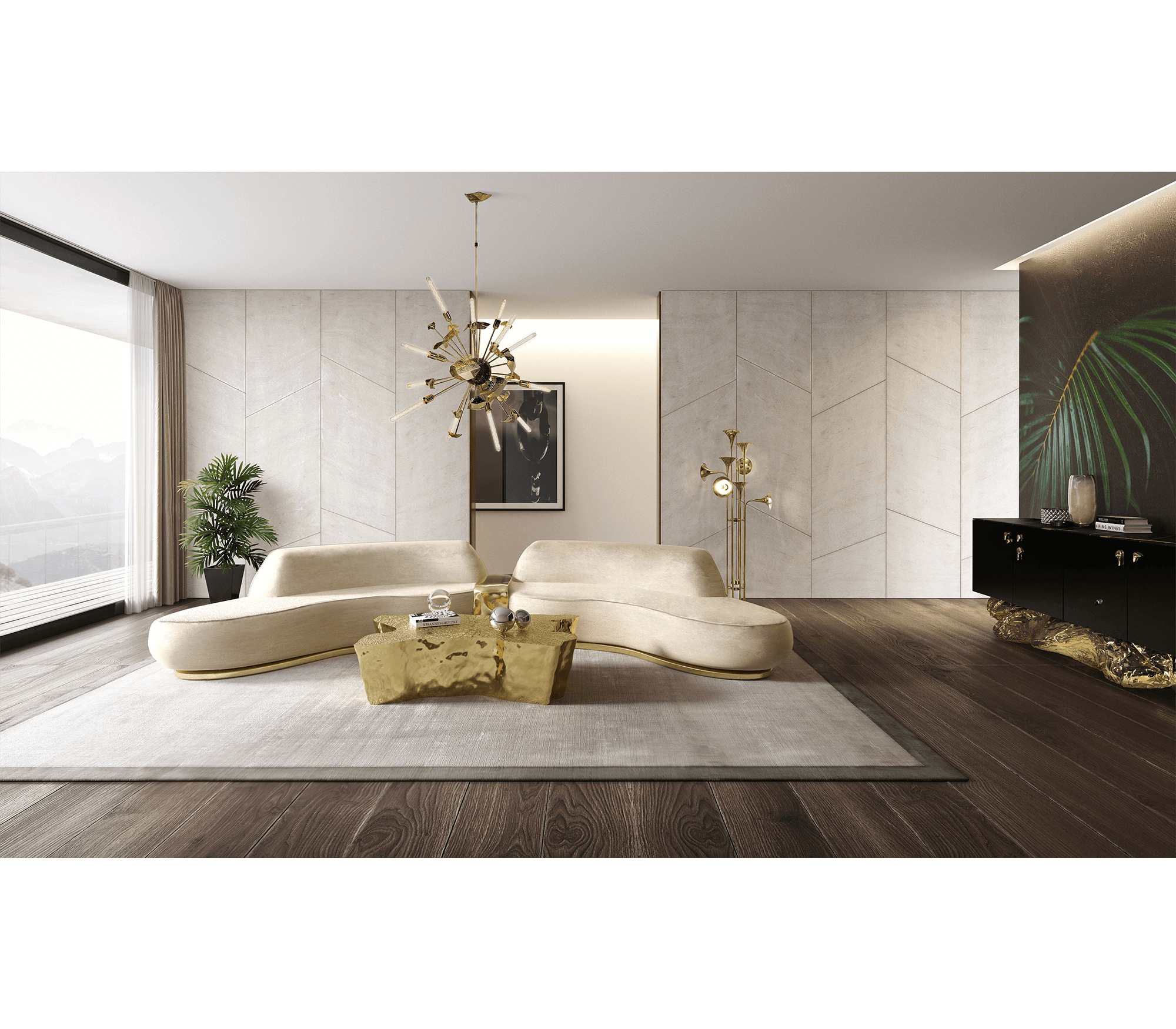 0-146 Золотой центральный стол Eden Boca Do Lobo  - Вид №12