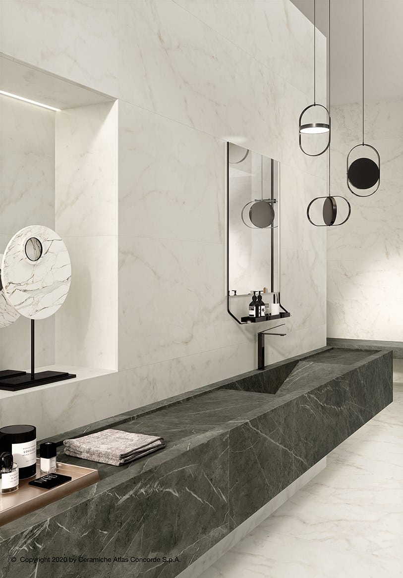 Белое керамическое покрытие с эффектом мрамора Atlas Concorde Marvel Shine ARCH-00008272 - Вид №1