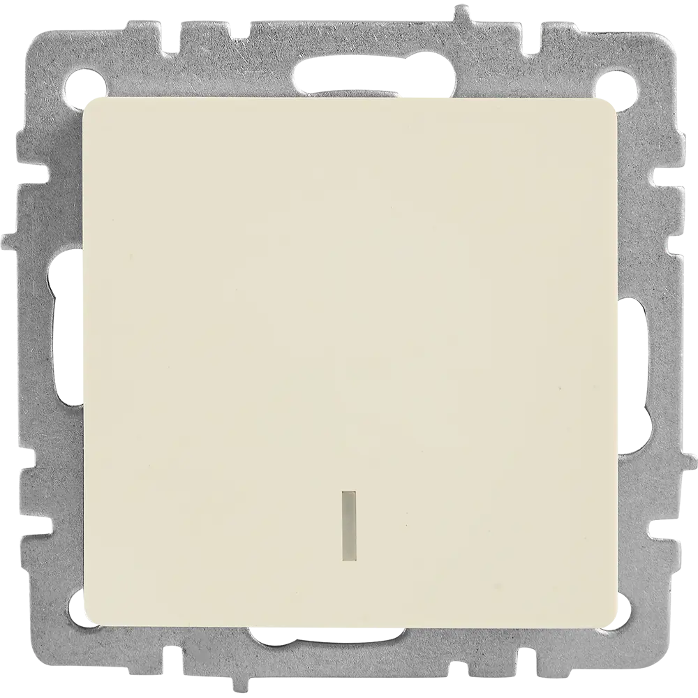 Выключатель IEK Brite одноклавишный с подсветкой, бежевый матовый 87761695 STLM-1112968 - Вид №1