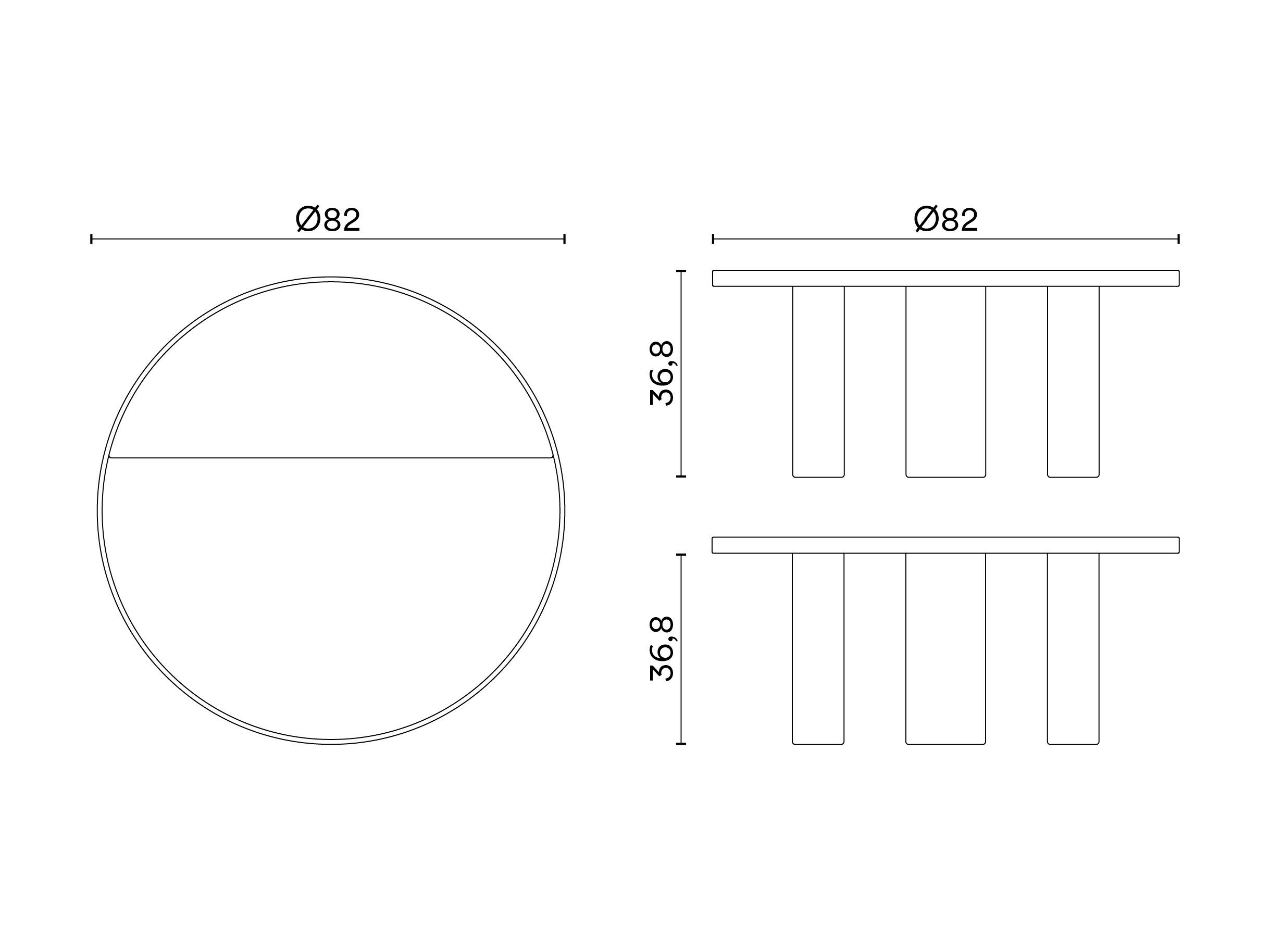 Круглый журнальный столик из дерева и травертина Noah Living Piet ARCH-00015296 - Вид №1