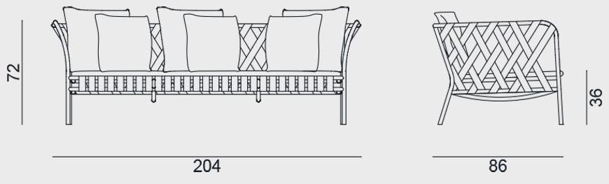 Gervasoni Садовый диван из алюминия с порошковым покрытием Gervasoni outdoor sun-id-1403950 - Вид №3