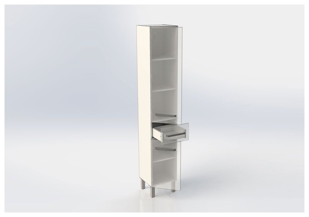 Шкаф-пенал для ванной Aquanet Сиена 35 L белый (напольный) 00189242 - Вид №3