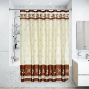 Штора для ванной комнаты «Якорь» 180х180 см цвет белый