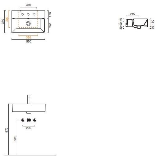 Подвесная раковина настенная овальная CERAMICA CATALANO Premium белая sun-id-1361921 - Вид №10