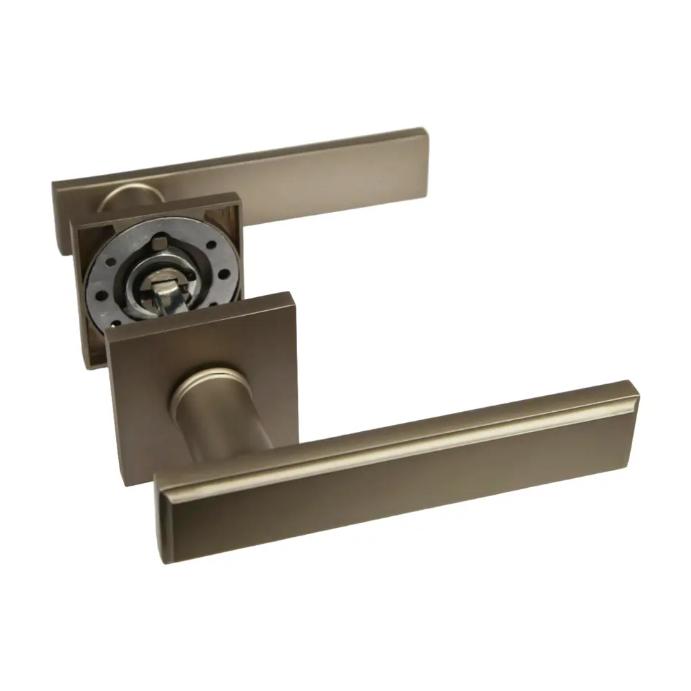 Дверная ручка на розетке KREAFORTA Двиница без запирания цвет никель STLM-2056299