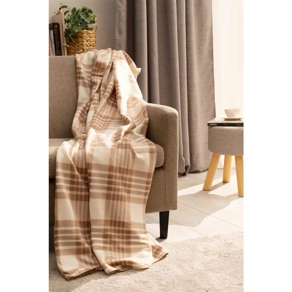 Плед Basic 130x170 см флис цвет коричневый Santreyd STLM-2060729 - Вид №2