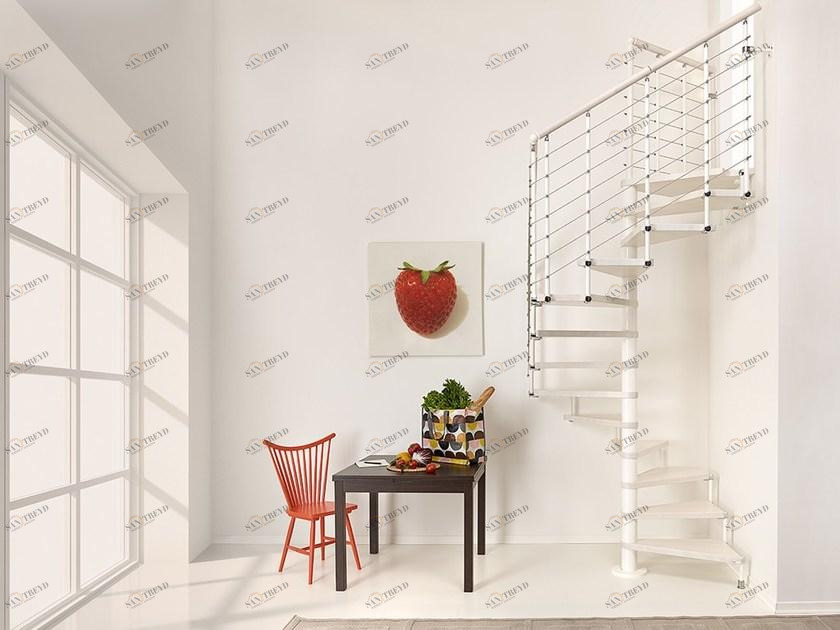 Fontanot Винтовая лестница из стали и дерева квадратного плана Pixima sun-id-1347290