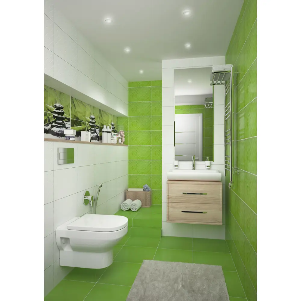 Декор Golden Tile «Relax HD №3» 25х40 см цвет зелёный 16268626 STLM-2146065  - Вид №1