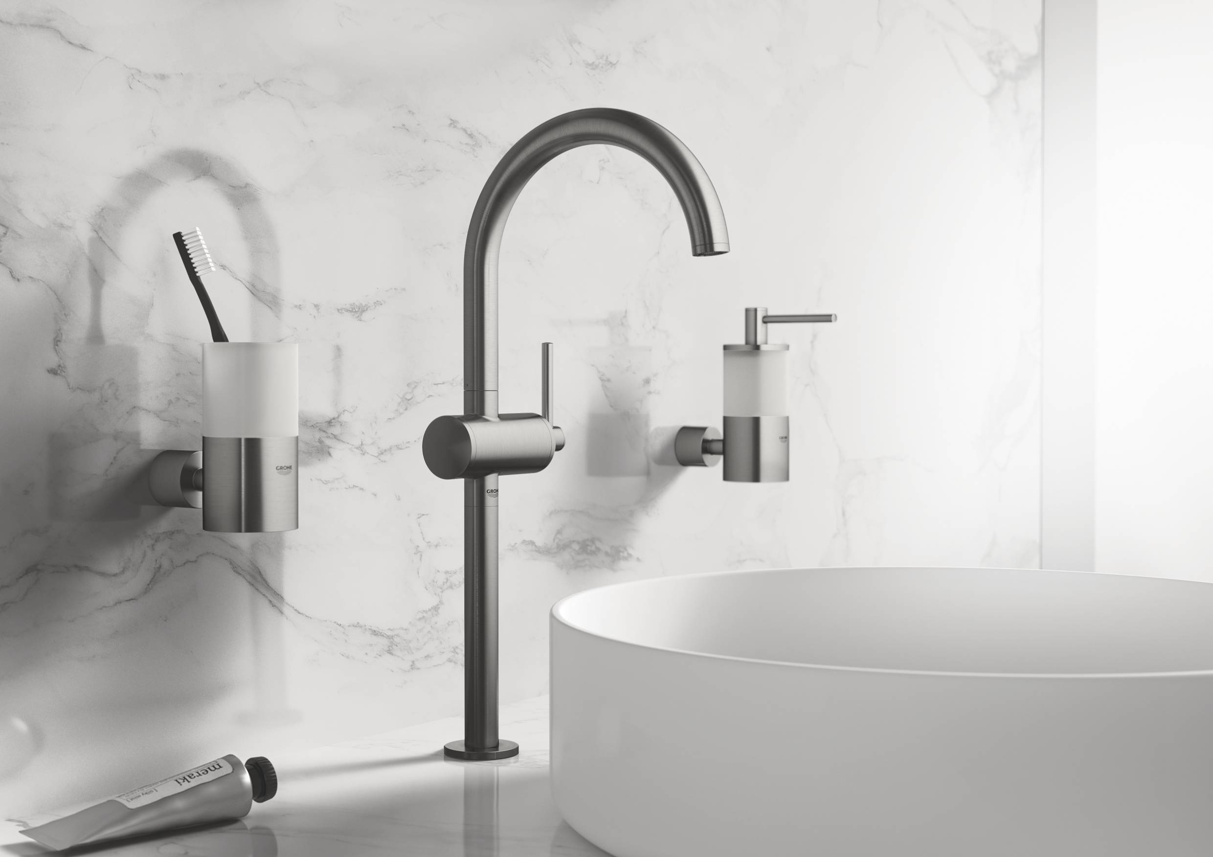 Смеситель для раковины GROHE Atrio New, свободностоящий, темный графит (32647AL3) - Вид №2