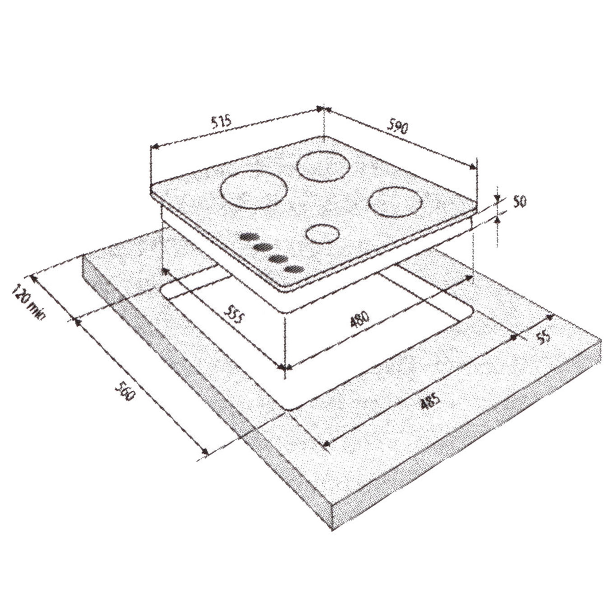 8160808 Газовая варочная поверхность KRONA CALORE 60 IX KRONA1 STDN-0100148 - Вид №6