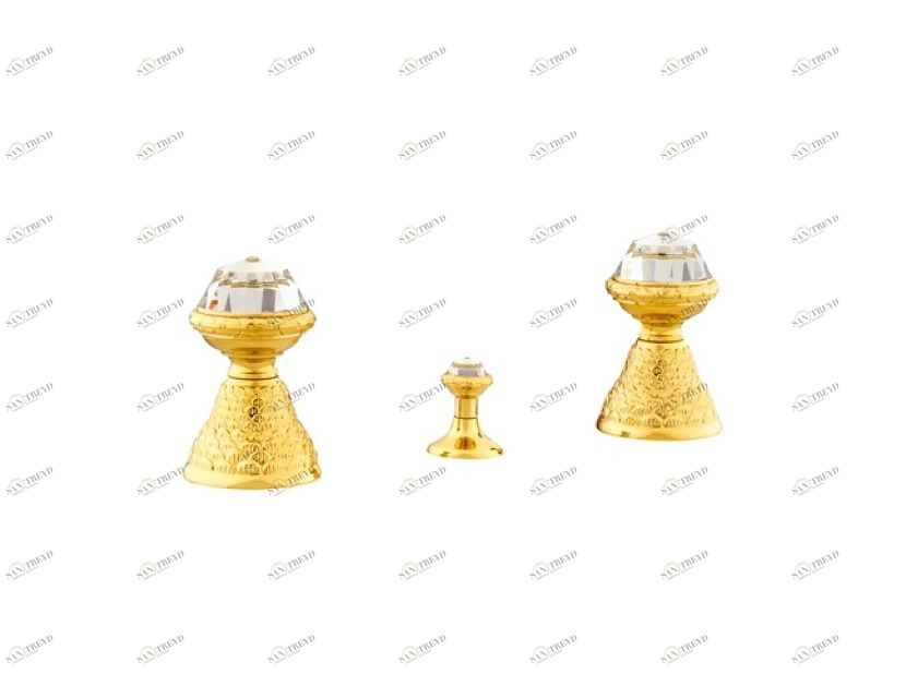 059222.E00.00 Биде с тремя отверстиями и кристаллами сваровски Золото 24К Mestre Dragon