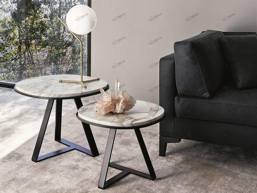 Meridiani Круглый журнальный столик из мрамора Edition shine sun-id-1449138