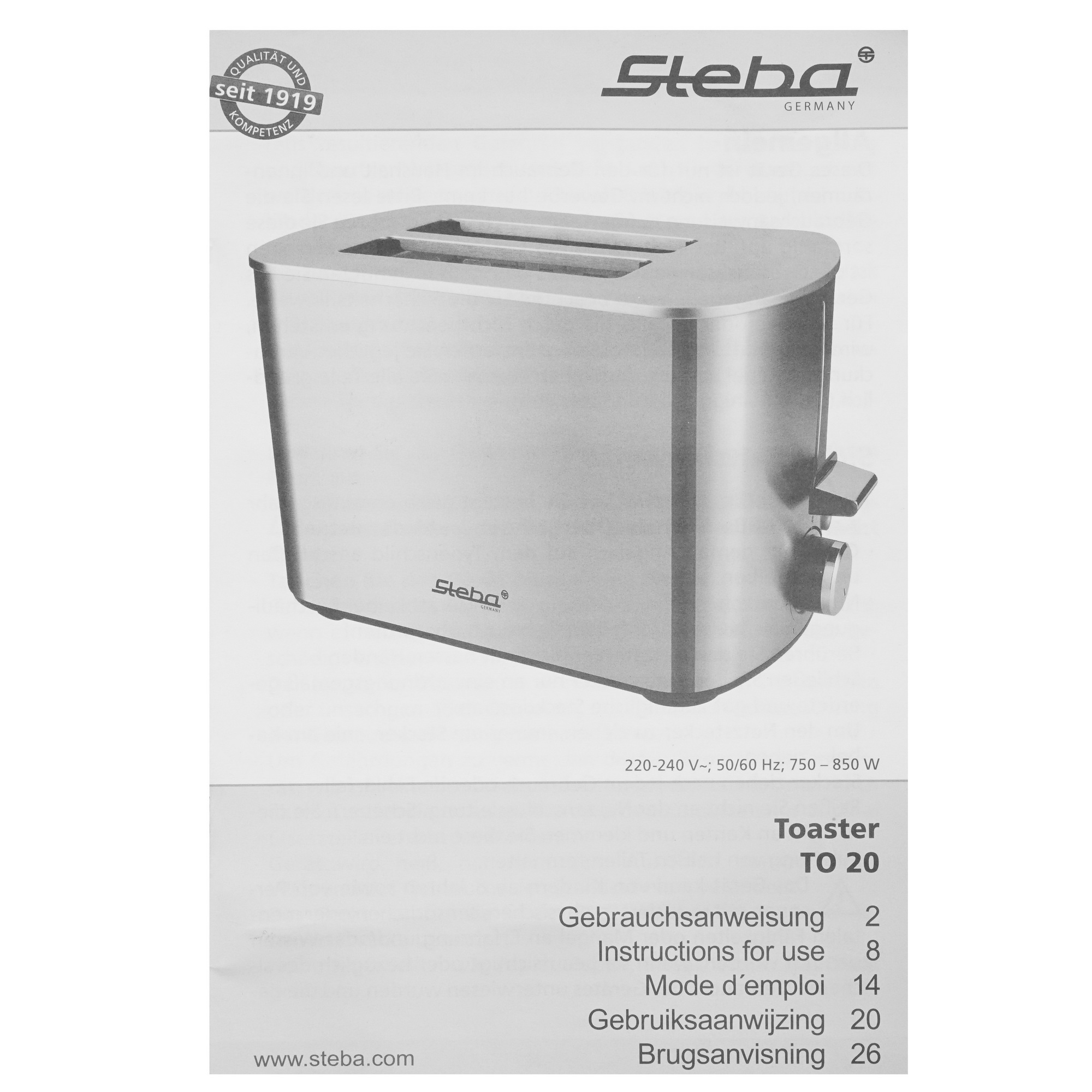 8195787 Тостер Steba TO 20 серебристый STDN-0096333 - Вид №5