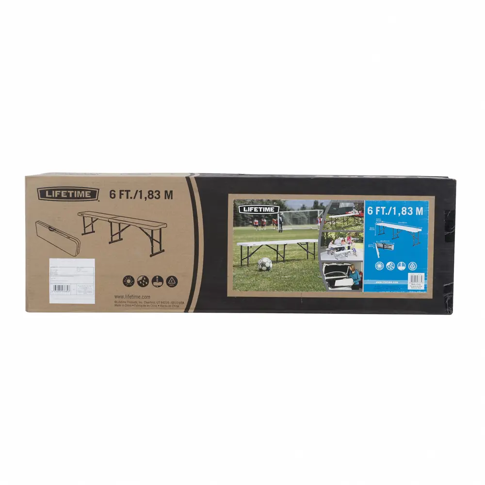 Скамья садовая Lifetime туристическая складная 183x29x42 см пластик белый Santreyd STLM-2210028 - Вид №19