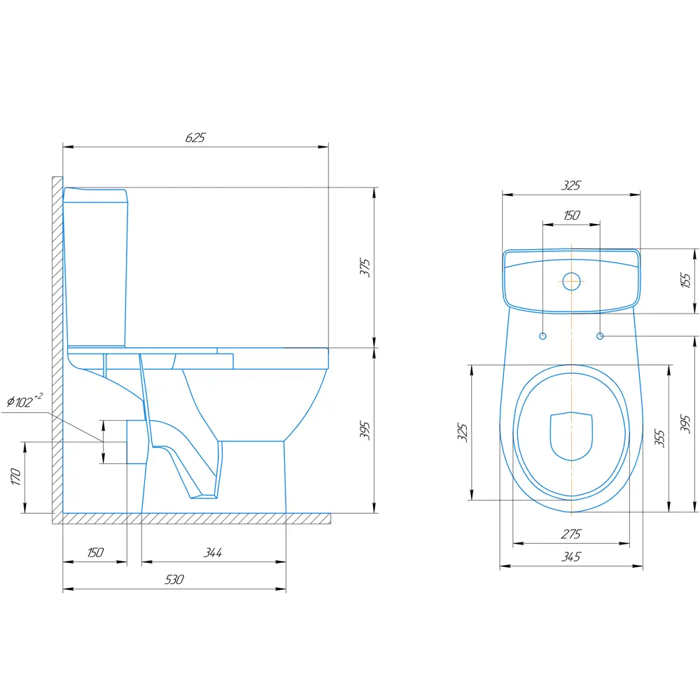 Унитаз-компакт ROSA Фрегат с микролифтом и двойным смывом в черном цвете 89432836 STLM-1563427 - Вид №3