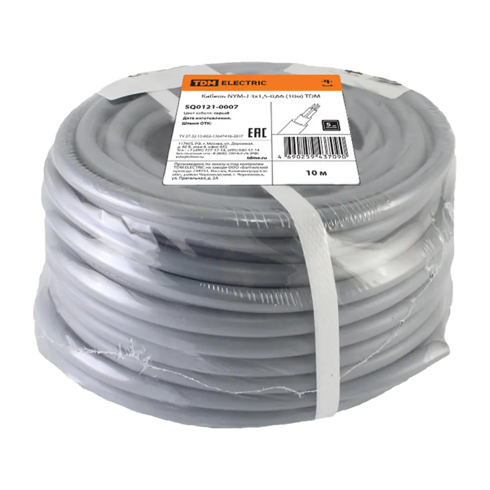 Кабель Tdm Electric NYM 3x1.5 10 м ГОСТ цвет серый 84574116 STLM-2081477  - Вид №1