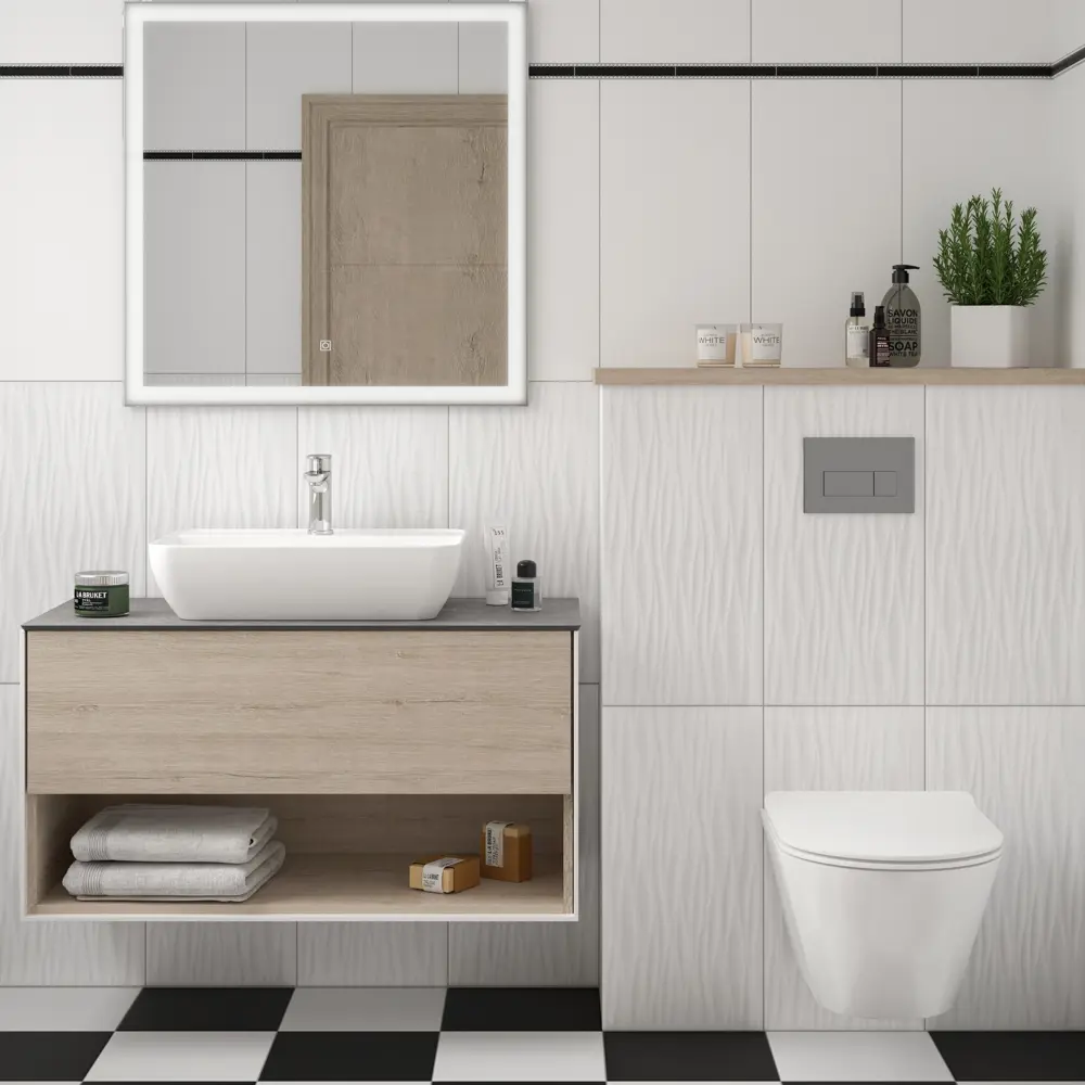 Плитка настенная Kerama Marazzi Фрост 3D 29.5x59.5 см 1.08 м² цвет белый матовый Белая Плитка STLM-2143110
