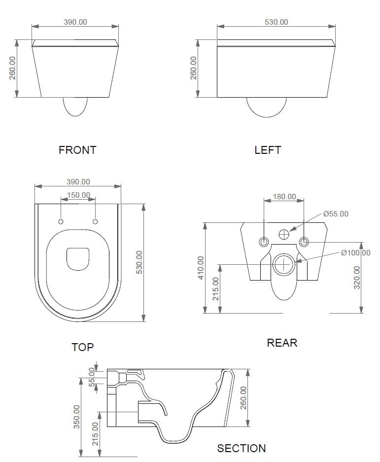 Керамический подвесной туалет GSG Ceramic Design Cruise ARCH-00104117 - Вид №7