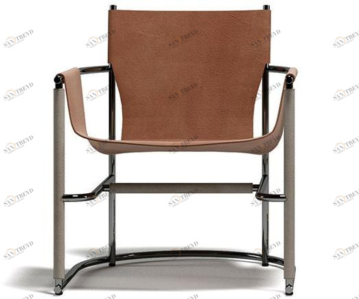 Paolo Castelli Кресло с подлокотниками из металла и кожи sun-id-1490126