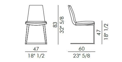 Кожаный мягкий консольный стул EFORMA Lara ARCH-00033381 - Вид №2