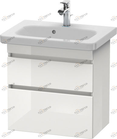 DS647902222 Тумбочка подвесная компакт DuraStyle #DS6479 580 x 368 мм Белый глянцевый декор Duravit