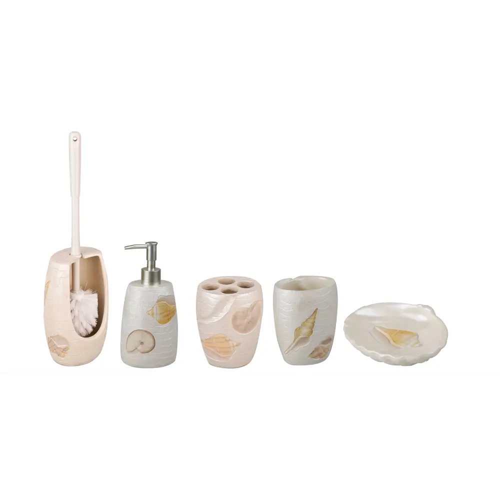 Стакан для зубных щёток настольный Raindrops «Ракушки» полирезина цвет бежевый Ракушка STLM-2037865 - Вид №1