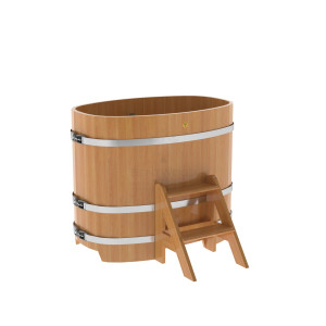 1142 Купель овальная из лиственницы 0,76х1,16х1,0 натуральная премиум Alyarus