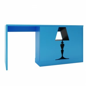 Письменный стол голубой с черным декором "Лампа" от Odingeniy ODINGENIY  178412 Голубой