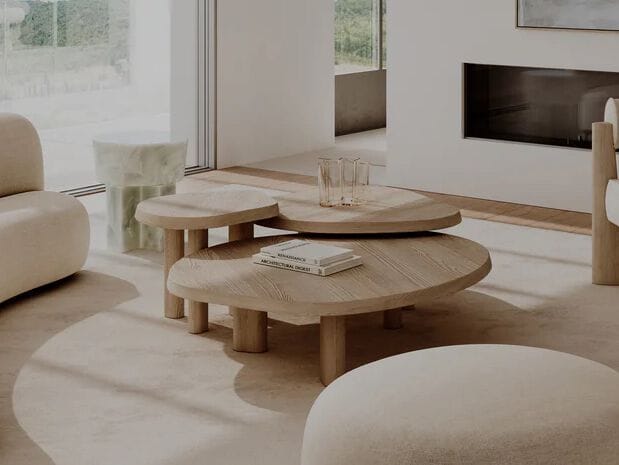 Журнальный столик из дуба с центральным основанием для гостиной Paloma Editions CONSTANTIN ARCH-00107119 - Вид №1