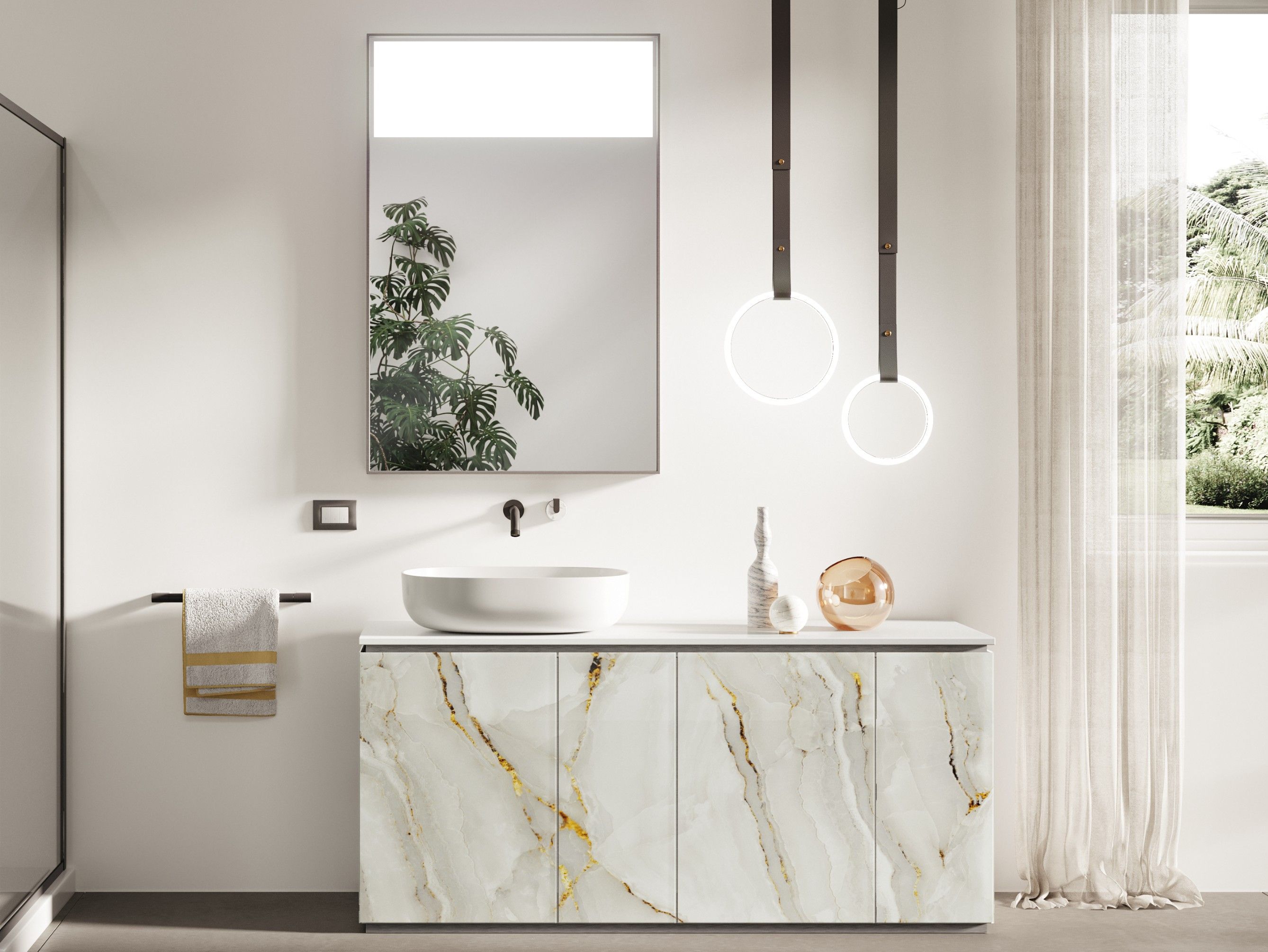 Стеклянная секционная напольная раковина с дверцами ARTELINEA FUSION ARCH-00041092