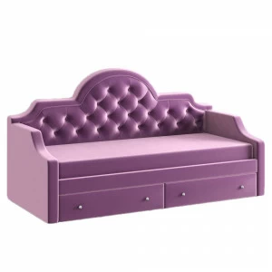 Диван-кровать детский с 2 выдвижными ящиками 90х190 см фиолетовый с каретной стяжкой DayBed KREIND DAYBED 00-3880023 Фиолетовый