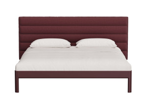 Алюминиевая двуспальная кровать с мягким изголовьем