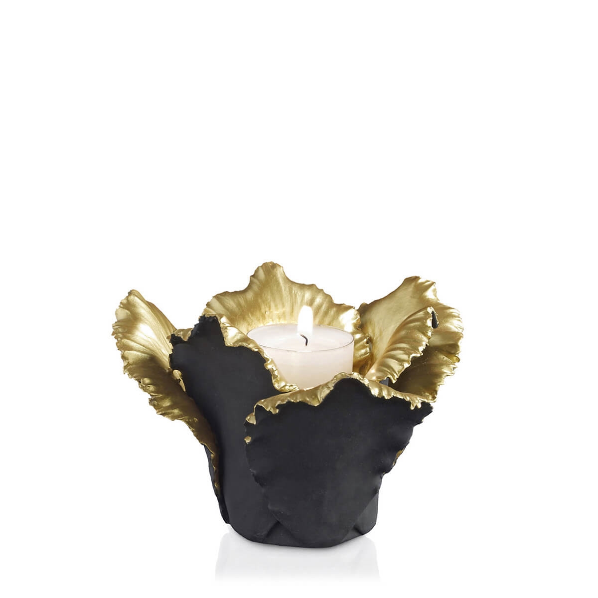 300051,93 ABHIKA ПОДСВЕЧНИК ТЮЛЬПАН BLACK/GOLD 300051.93