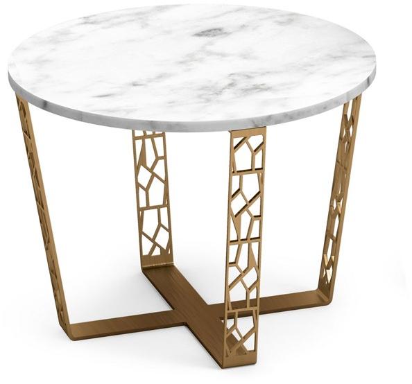 ALBEDO Круглый журнальный столик из каррарского мрамора и металла sun-id-1461306 - Вид №3