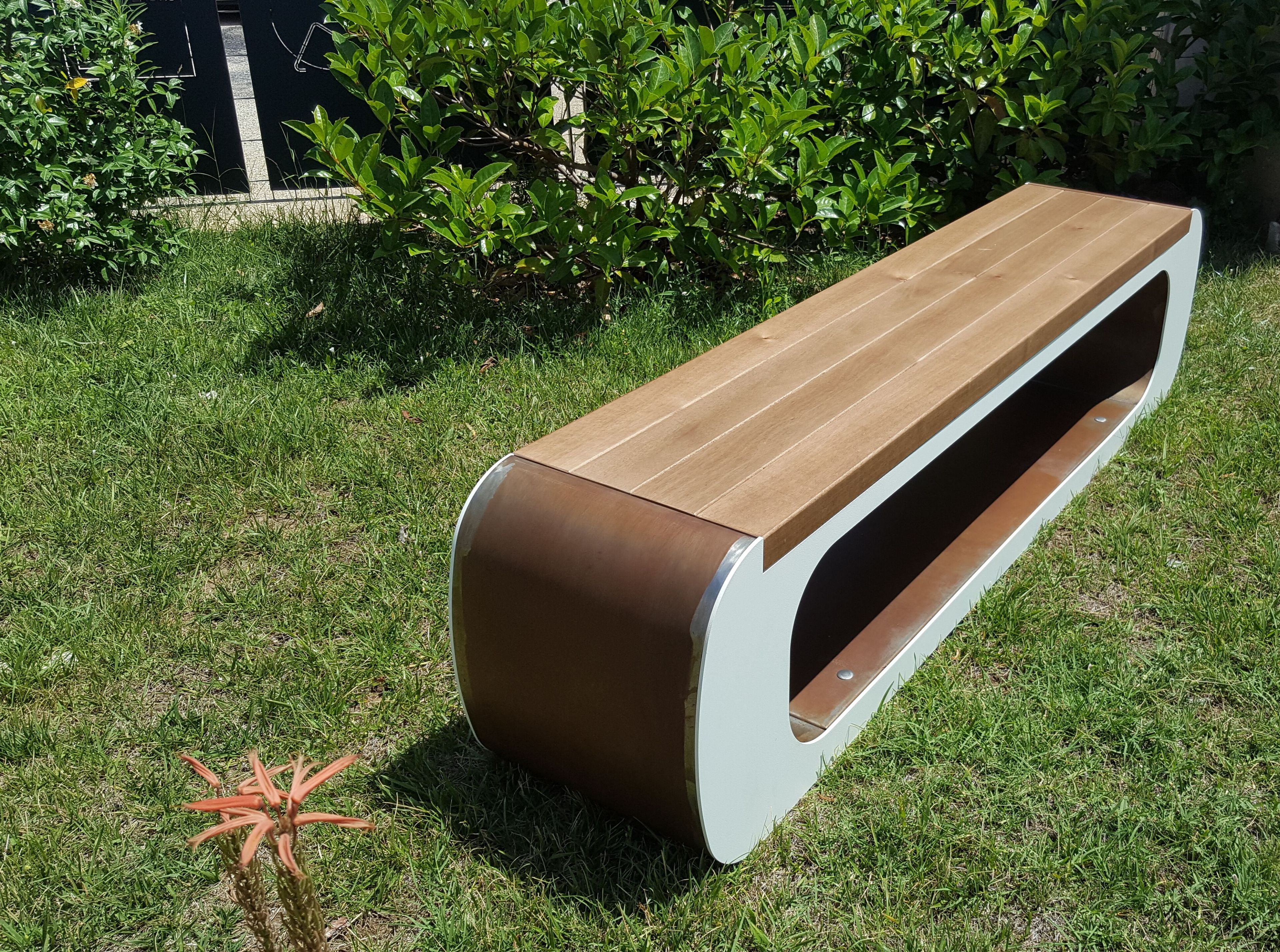 Стальная и деревянная скамья без спинки CITYSì ARMONY ARCH-00045270 - Вид №9