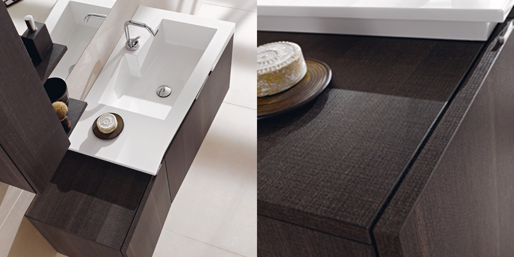 Комбинация ванной комнаты FLY107 в отделке COMET 81 Mineralmarmo / Tranché Terra MILLDUE FLY - Вид №1