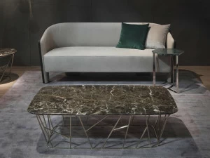 Marelli Низкий прямоугольный журнальный столик из мрамора Twig