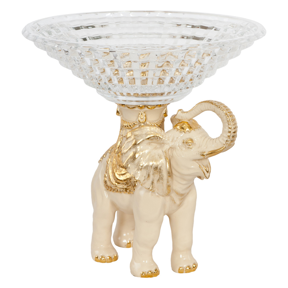 52077 Фруктовница-конфетница Слон Айрават Айвори BOGACHO 4627163961625 - Вид №3
