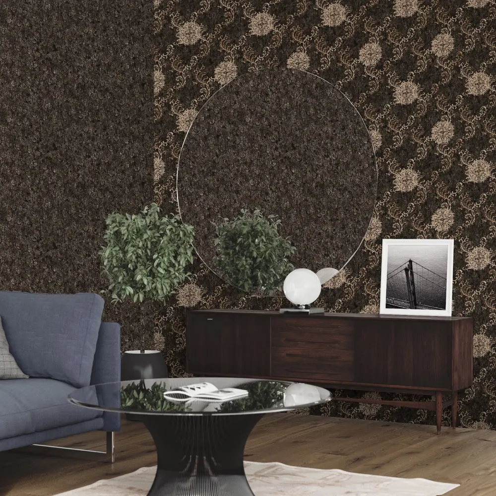 Обои флизелиновые Euro Decor Marco черные 1.06 м ED7115-22 88468848 STLM-2099150 - Вид №3