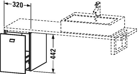 BR512004343 Brioso Шкафчик для компактной консоли Базальт матовый, декор Duravit - Вид №1