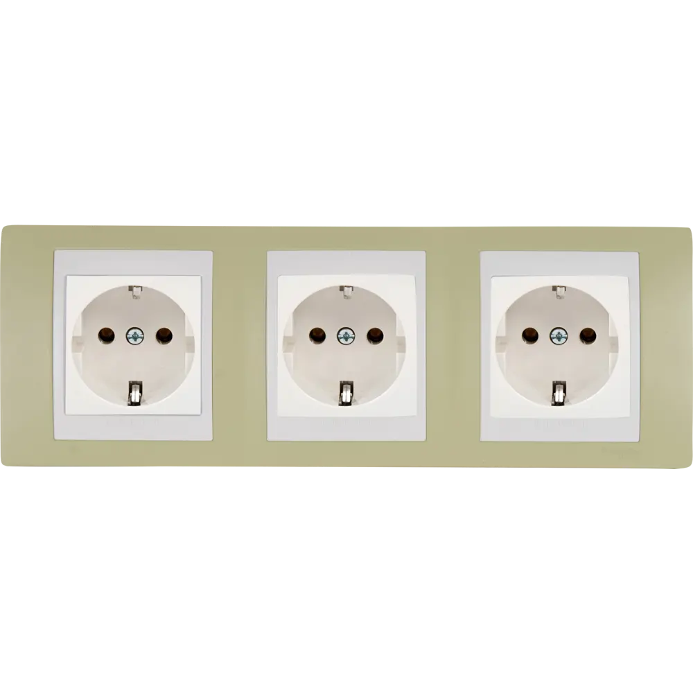 Рамка для розеток и выключателей Systeme Electric Unica 3 поста, цвет зелёное яблоко/бежевый STLM-2170409 - Вид №2