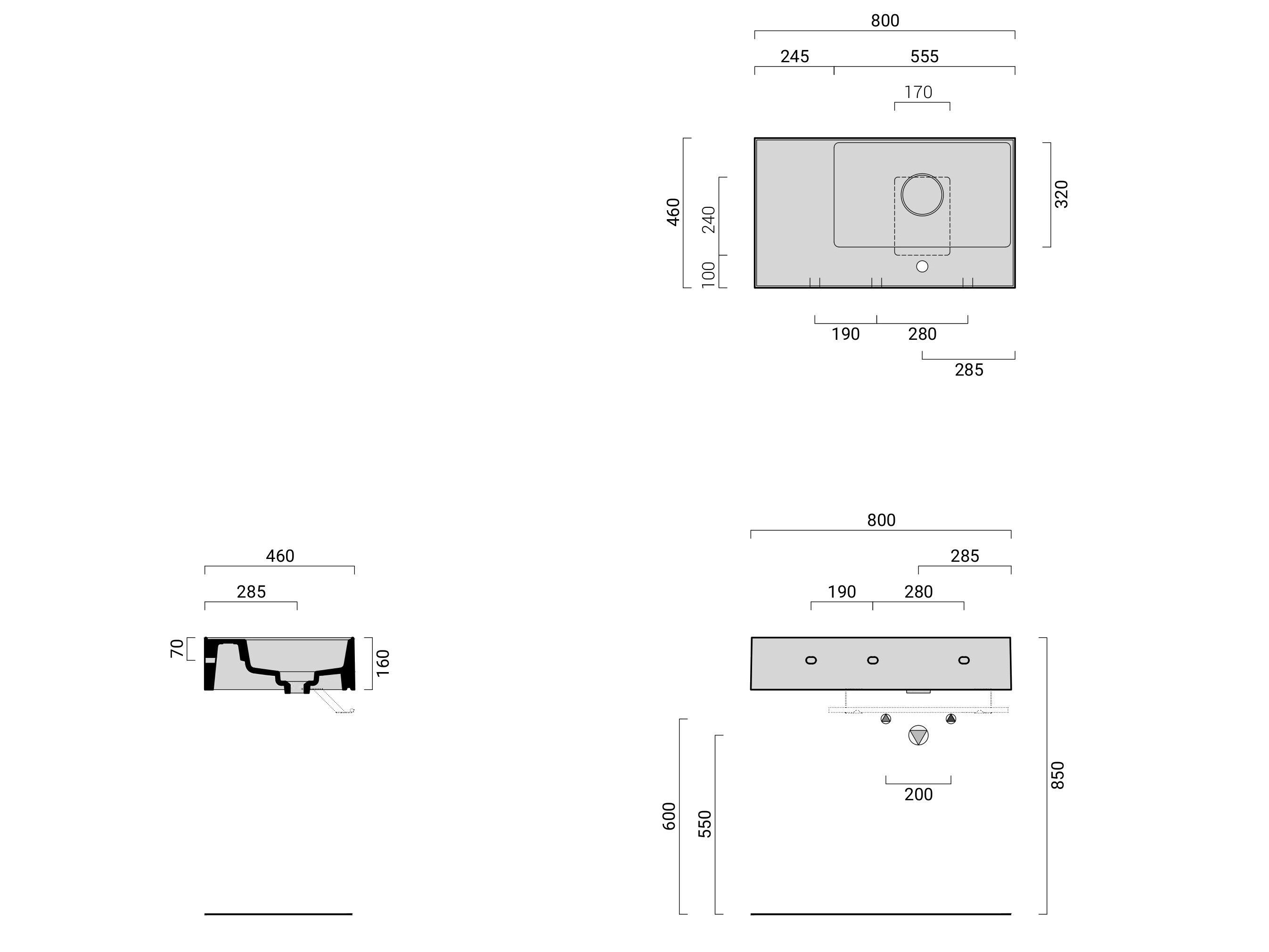 Прямоугольная раковина Domus Falerii Lavatrucco ARCH-00007738 - Вид №3