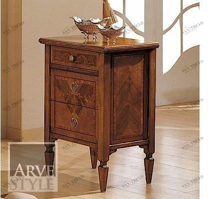 Arvestyle Прикроватная тумбочка из массива дерева с ящиками Rossini Cn-0894